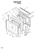 DOOR PARTS Diagram and Parts List for GS475LEMS3  Whirlpool Range