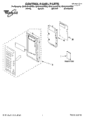 Part Location Diagram of 8205417 Whirlpool Control Panel with Touchpad Assembly - White