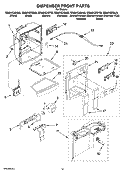 DISPENSER FRONT PARTS Diagram and Parts List for GS6NVEXST03  Whirlpool Refrigerator