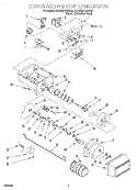 MOTOR AND ICE CONTAINER Diagram and Parts List for KSRB22QGBL00  KitchenAid Refrigerator