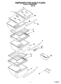 REFRIGERATOR SHELF Diagram and Parts List for 4YED2FHKKT01  Whirlpool Refrigerator