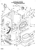 CABINET Diagram and Parts List for LGV7848DQ0  Whirlpool Dryer