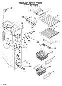 FREEZER LINER PARTS Diagram and Parts List for KSBP23INSS00  KitchenAid Refrigerator