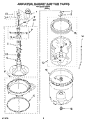 AGITATOR, BASKET AND TUB PARTS Diagram and Parts List for IL45000  Inglis Washer