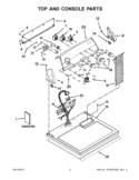 TOP AND CONSOLE PARTS Diagram and Parts List for WGD4900XW4  Whirlpool Dryer