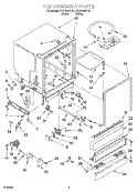 TUB ASSEMBLY Diagram and Parts List for RUD5000HB1  Roper Dishwasher