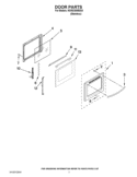 DOOR PARTS Diagram and Parts List for KGRS308BSS0  KitchenAid Range