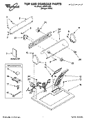 TOP AND CONSOLE PARTS Diagram and Parts List for LER2614JQ2  Whirlpool Dryer