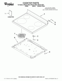 COOKTOP PARTS Diagram and Parts List for WFE321LWS0  Whirlpool Range