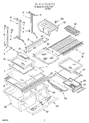 SHELF Diagram and Parts List for 6ET19DKXFW01  Whirlpool Refrigerator