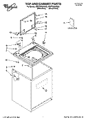 TOP AND CABINET PARTS Diagram and Parts List for 4PWTW5905SG0  Whirlpool Washer
