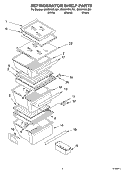 REFRIGERATOR SHELF PARTS Diagram and Parts List for GD5SHGXLT01  Whirlpool Refrigerator