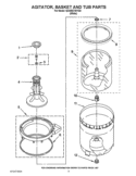 AGITATOR, BASKET AND TUB PARTS Diagram and Parts List for QCAM2730YQ0  Whirlpool Washer