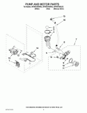PUMP AND MOTOR PARTS Diagram and Parts List for WFW9750WL02  Whirlpool Washer
