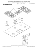 COOKTOP, BURNER AND GRATE PARTS Diagram and Parts List for KGCC566RBL05  KitchenAid Cooktop