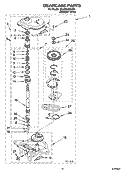 GEARCASE PARTS Diagram and Parts List for 3XLBR5432JQ4  Whirlpool Washer