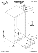 CABINET PARTS Diagram and Parts List for EV150FXMQ01  Whirlpool Freezer