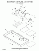 BURNER BOX, GAS VALVES, AND SWITCHES Diagram and Parts List for KDRS483VSS02  KitchenAid Range