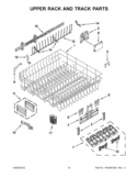 UPPER RACK AND TRACK PARTS Diagram and Parts List for KUDE60FXWH5  KitchenAid Dishwasher