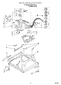 MACHINE BASE Diagram and Parts List for 6LBR5132BQ2  Whirlpool Washer