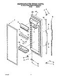 REFRIGERATOR DOOR Diagram and Parts List for KSRE25FHWH02  KitchenAid Refrigerator