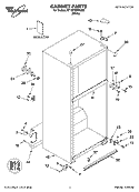 CABINET PARTS Diagram and Parts List for ET1MTEXMQ00  Whirlpool Refrigerator