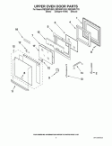 UPPER OVEN DOOR PARTS Diagram and Parts List for RBD305PVQ03  Whirlpool Wall Oven