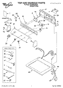 TOP AND CONSOLE PARTS Diagram and Parts List for 3XLER5437KQ1  Whirlpool Dryer