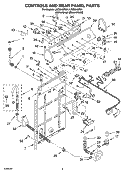 CONTROLS AND REAR PANEL PARTS Diagram and Parts List for LSQ9549PW1  Whirlpool Washer