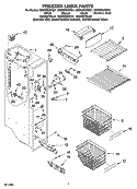 FREEZER LINER PARTS Diagram and Parts List for GS6NBEXRT01  Whirlpool Refrigerator