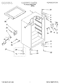 CABINET Diagram and Parts List for ML05CCXHW  Whirlpool Refrigerator