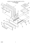 OVEN DOOR AND BROILER Diagram and Parts List for FGP210EN4  Roper Range