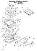 REFRIGERATOR SHELF Diagram and Parts List for KSRG22FKSS01  KitchenAid Refrigerator