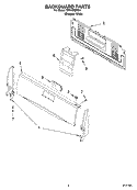 BACKGUARD PARTS Diagram and Parts List for SF315PEPQ4  Whirlpool Range