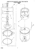AGITATOR, BASKET AND TUB Diagram and Parts List for CAP2782BW0  Whirlpool Washer