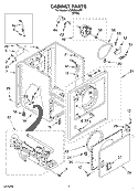 CABINET Diagram and Parts List for LGR3634JW1  Whirlpool Dryer