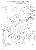 CONTROLS AND REAR PANEL Diagram and Parts List for LCR7244DZ4  Whirlpool Washer