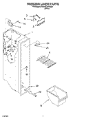 FREEZER LINER Diagram and Parts List for 7ED0GTQXKQ00  Whirlpool Refrigerator