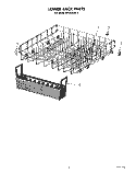 LOWER RACK Diagram and Parts List for KPDC610S2  KitchenAid Dishwasher
