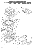 REFRIGERATOR SHELF PARTS Diagram and Parts List for KSRI22FNBL01  KitchenAid Refrigerator