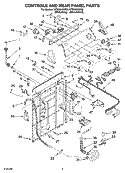 CONTROLS AND REAR PANEL PARTS Diagram and Parts List for WTW5840SG0  Whirlpool Washer