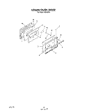 LOWER OVEN DOOR Diagram and Parts List for H6358W1  Roper Range