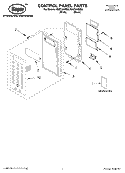 CONTROL PANEL PARTS Diagram and Parts List for MHE14XMQ0  Roper Microwave
