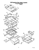 REFRIGERATOR SHELF Diagram and Parts List for KSRB22QABL11  KitchenAid Refrigerator