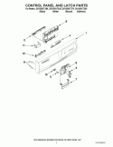 CONTROL PANEL AND LATCH PARTS Diagram and Parts List for DU1030XTXT4  Whirlpool Dishwasher