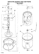 AGITATOR, BASKET AND TUB Diagram and Parts List for LSB6400KQ0  Whirlpool Washer