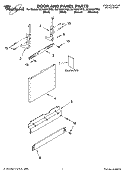 DOOR AND PANEL PARTS Diagram and Parts List for DU1055XTPB0  Whirlpool Dishwasher