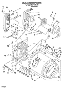 BULKHEAD PARTS Diagram and Parts List for GGW9878LW1  Whirlpool Dryer