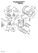 BULKHEAD PARTS, OPTIONAL PARTS (NOT INCLUDED) Diagram and Parts List for YEED4300TQ0  Estate Dryer