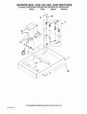 BURNER BOX, GAS VALVES, AND SWITCHES Diagram and Parts List for W5CG3024XT00  Whirlpool Cooktop